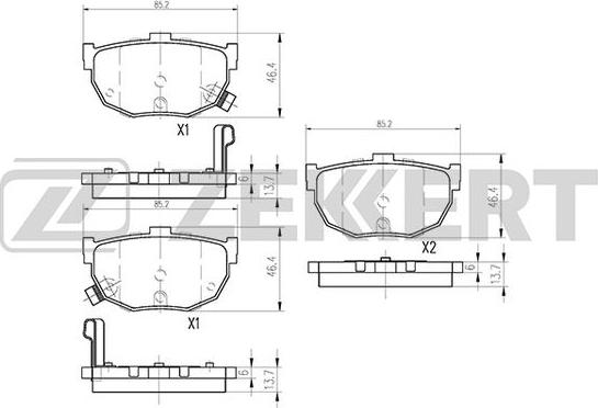 Zekkert BS-1766 - Тормозные колодки, дисковые, комплект autospares.lv