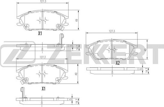 Zekkert BS-1705 - Тормозные колодки, дисковые, комплект autospares.lv