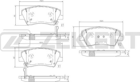 Zekkert BS-1701 - Тормозные колодки, дисковые, комплект autospares.lv