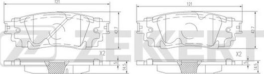 Zekkert BS-1708 - Тормозные колодки, дисковые, комплект autospares.lv