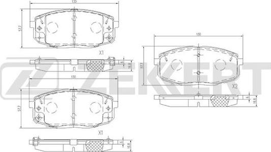 Zekkert BS-1707 - Тормозные колодки, дисковые, комплект autospares.lv