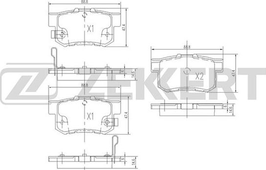 Zekkert BS-1713 - Тормозные колодки, дисковые, комплект autospares.lv