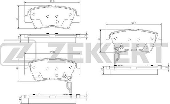 Zekkert BS-1788 - Тормозные колодки, дисковые, комплект autospares.lv