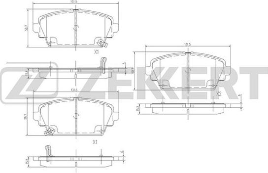 Zekkert BS-1735 - Тормозные колодки, дисковые, комплект autospares.lv