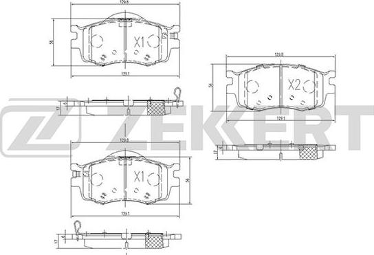 Zekkert BS-1776 - Тормозные колодки, дисковые, комплект autospares.lv