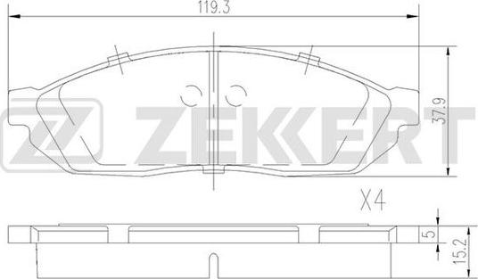 Zekkert BS-1770 - Тормозные колодки, дисковые, комплект autospares.lv