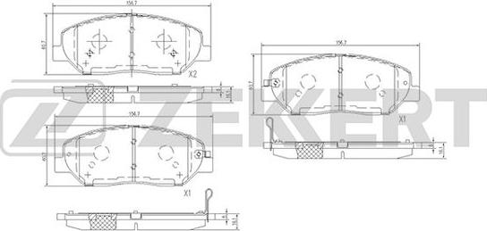 Zekkert BS-1777 - Тормозные колодки, дисковые, комплект autospares.lv