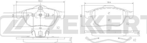 Zekkert BS-3044 - Тормозные колодки, дисковые, комплект autospares.lv