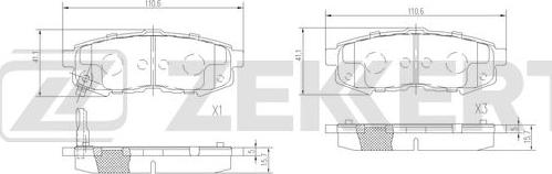 Zekkert BS-3040 - Тормозные колодки, дисковые, комплект autospares.lv