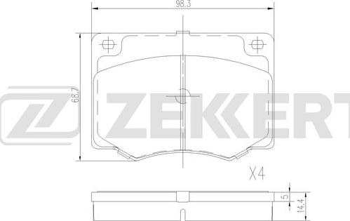 Zekkert BS-3043 - Тормозные колодки, дисковые, комплект autospares.lv