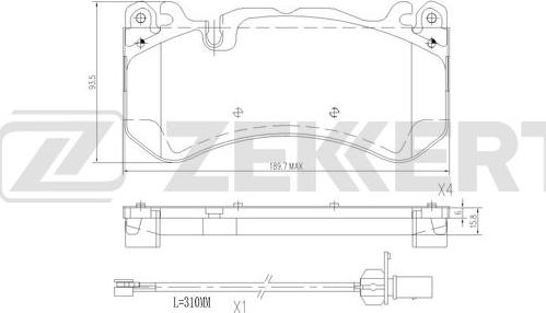 Zekkert BS-3042 - Тормозные колодки, дисковые, комплект autospares.lv