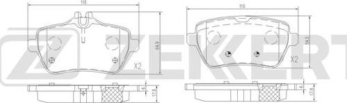 Zekkert BS-3055 - Тормозные колодки, дисковые, комплект autospares.lv