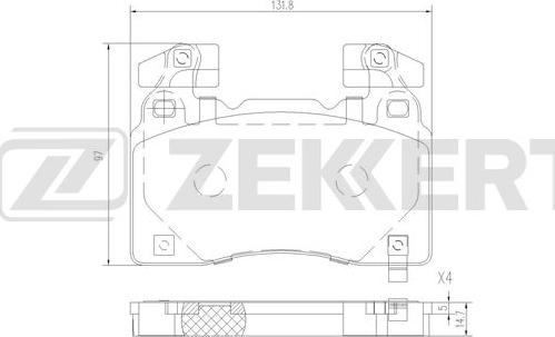 Zekkert BS-3050 - Тормозные колодки, дисковые, комплект autospares.lv