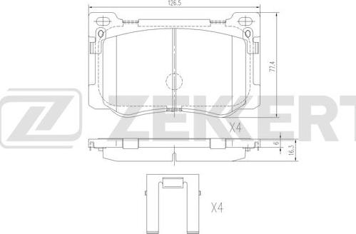 Zekkert BS-3053 - Тормозные колодки, дисковые, комплект autospares.lv