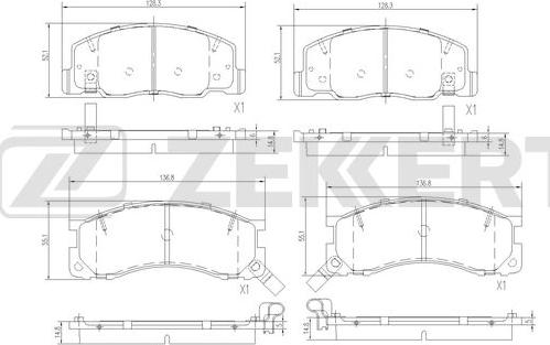 Zekkert BS-3052 - Тормозные колодки, дисковые, комплект autospares.lv