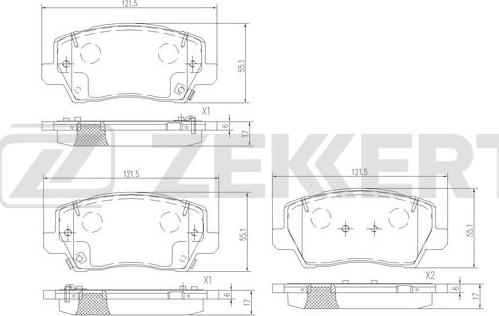 Zekkert BS-3068 - Тормозные колодки, дисковые, комплект autospares.lv