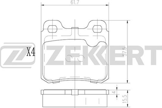 Zekkert BS-3000 - Тормозные колодки, дисковые, комплект autospares.lv