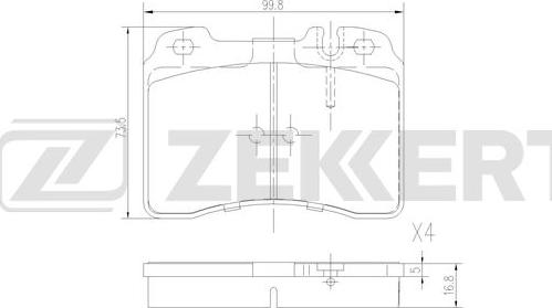 Zekkert BS-3002 - Тормозные колодки, дисковые, комплект autospares.lv