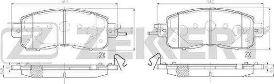 Zekkert BS-3014 - Тормозные колодки, дисковые, комплект autospares.lv