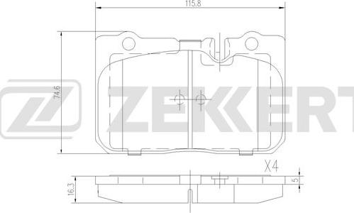 Zekkert BS-3035 - Тормозные колодки, дисковые, комплект autospares.lv