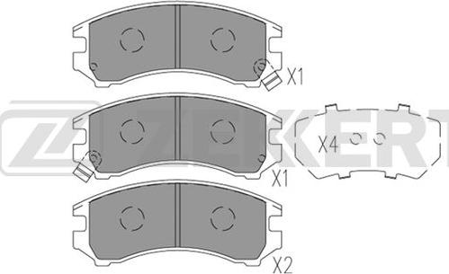 Zekkert BS-3032 - Тормозные колодки, дисковые, комплект autospares.lv