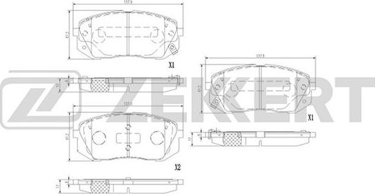 Zekkert BS-3021 - Тормозные колодки, дисковые, комплект autospares.lv