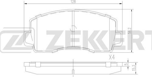 Zekkert BS-3028 - Тормозные колодки, дисковые, комплект autospares.lv