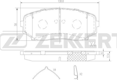 Zekkert BS-3070 - Тормозные колодки, дисковые, комплект autospares.lv