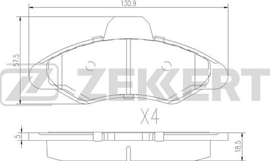 Zekkert BS-2999 - Тормозные колодки, дисковые, комплект autospares.lv