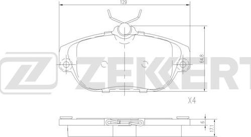 Zekkert BS-2996 - Тормозные колодки, дисковые, комплект autospares.lv