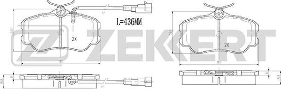 Zekkert BS-2998 - Тормозные колодки, дисковые, комплект autospares.lv