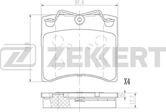 Zekkert BS-2992 - Тормозные колодки, дисковые, комплект autospares.lv