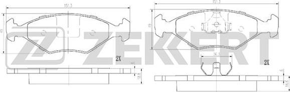 Zekkert BS-2944 - Тормозные колодки, дисковые, комплект autospares.lv