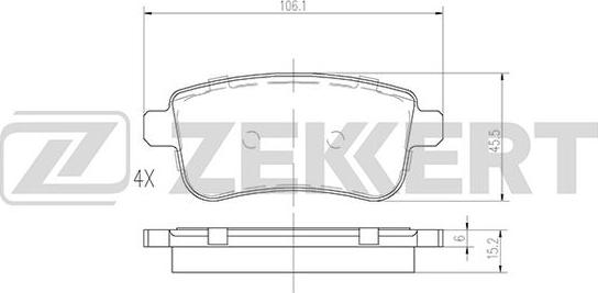 Zekkert BS-2945 - Тормозные колодки, дисковые, комплект autospares.lv