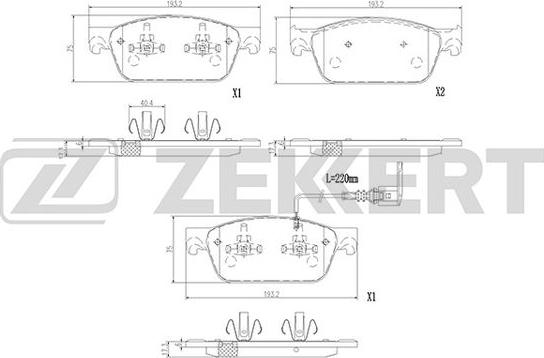 Zekkert BS-2948 - Тормозные колодки, дисковые, комплект autospares.lv