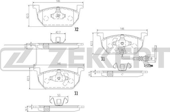 Zekkert BS-2955 - Тормозные колодки, дисковые, комплект autospares.lv