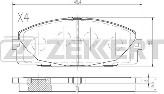 Zekkert BS-2969 - Тормозные колодки, дисковые, комплект autospares.lv