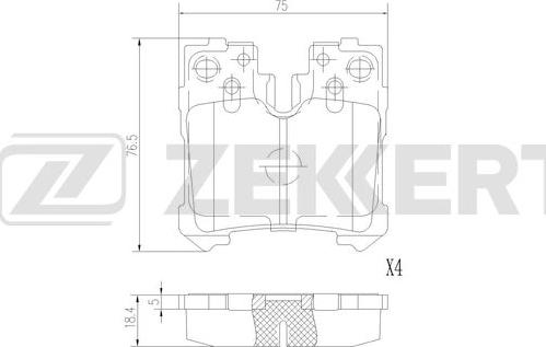 Zekkert BS-2968 - Тормозные колодки, дисковые, комплект autospares.lv