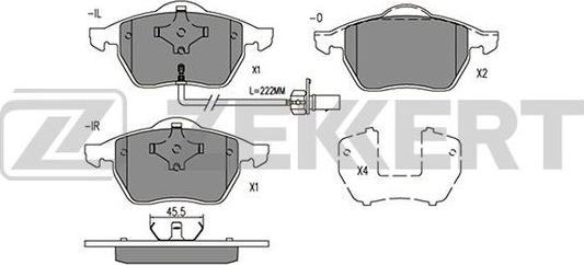 Zekkert BS-2908 - Тормозные колодки, дисковые, комплект autospares.lv