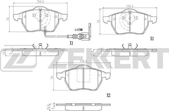 Zekkert BS-2902 - Тормозные колодки, дисковые, комплект autospares.lv