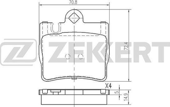 Zekkert BS-2911 - Тормозные колодки, дисковые, комплект autospares.lv