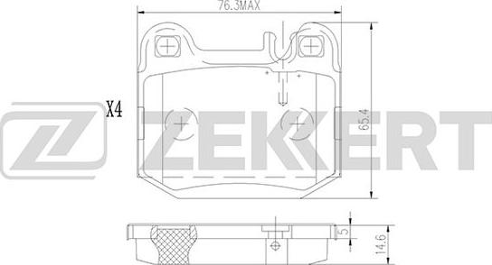 Zekkert BS-2913 - Тормозные колодки, дисковые, комплект autospares.lv