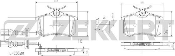 Zekkert BS-2917 - Тормозные колодки, дисковые, комплект autospares.lv