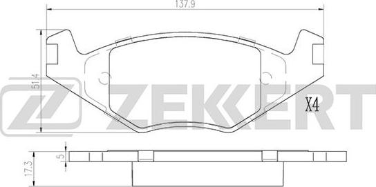Zekkert BS-2986 - Тормозные колодки, дисковые, комплект autospares.lv