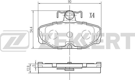 Zekkert BS-2987 - Тормозные колодки, дисковые, комплект autospares.lv