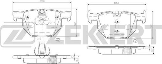 Zekkert BS-2937 - Тормозные колодки, дисковые, комплект autospares.lv