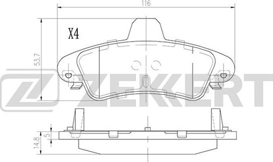 Zekkert BS-2929 - Тормозные колодки, дисковые, комплект autospares.lv