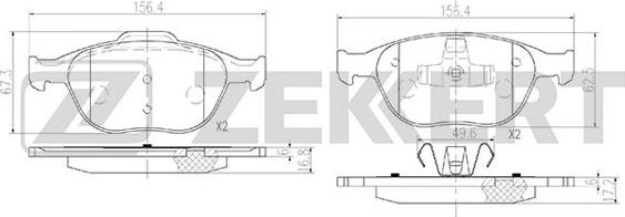 Zekkert BS-2924 - Тормозные колодки, дисковые, комплект autospares.lv