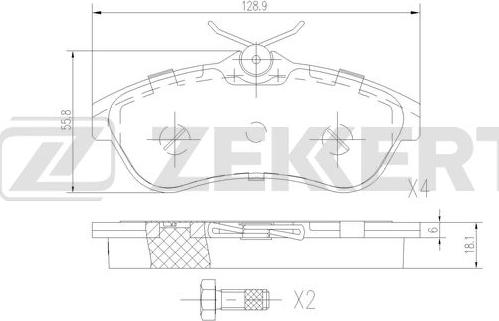 Zekkert BS-2921 - Тормозные колодки, дисковые, комплект autospares.lv