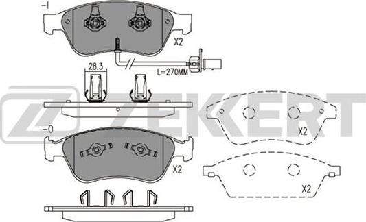 Zekkert BS-2928 - Тормозные колодки, дисковые, комплект autospares.lv